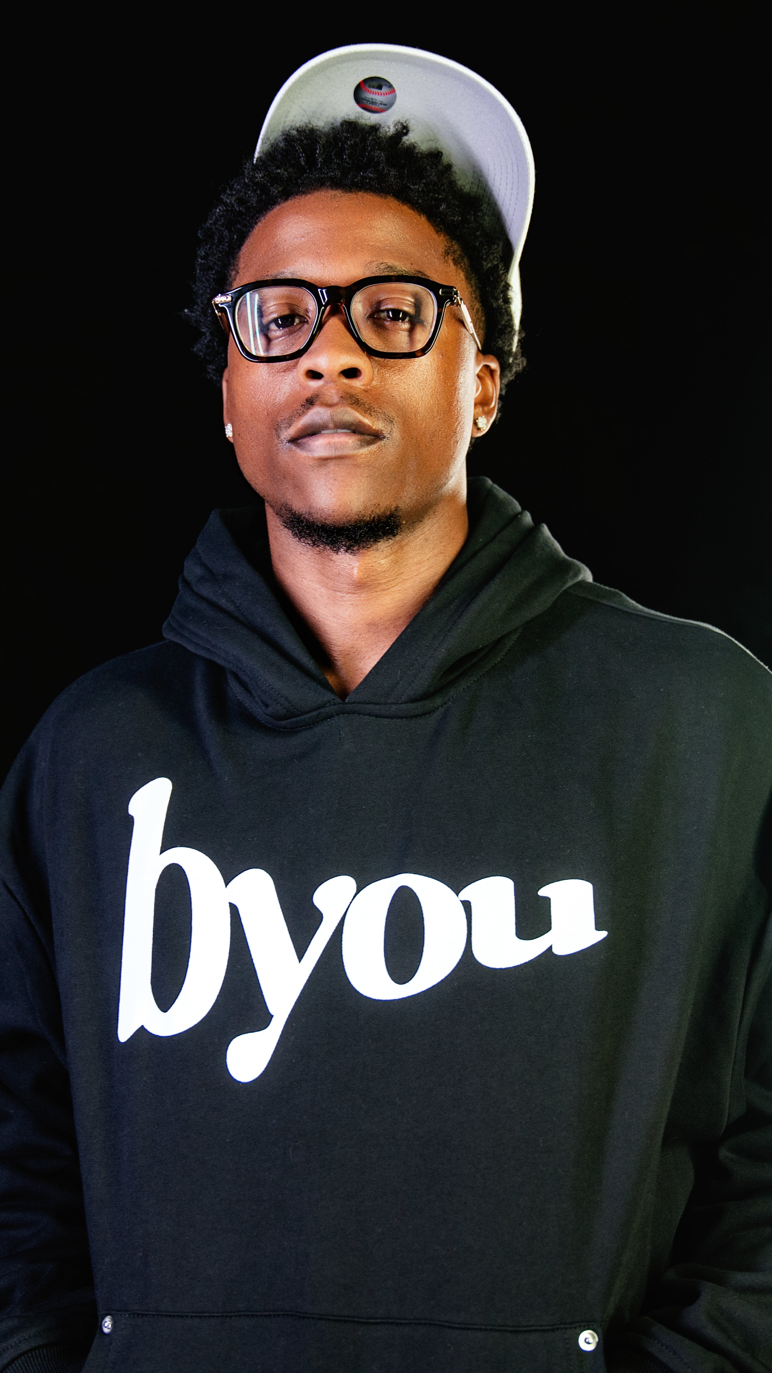 Black "byou" Long Sleeve Hoodie